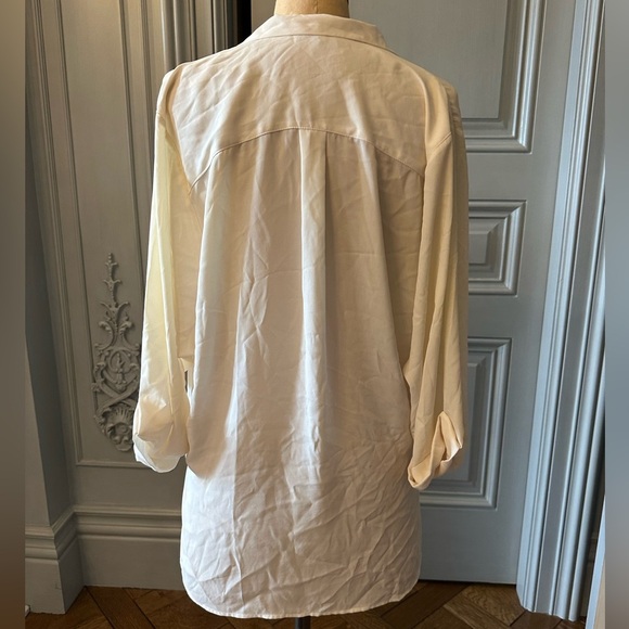 Topshop draped ivory blouse size 4 - Picture 4 of 5